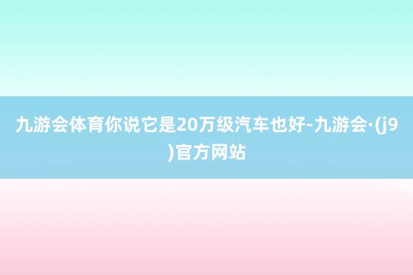 九游会体育你说它是20万级汽车也好-九游会·(j9)官方网站