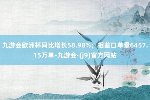 九游会欧洲杯同比增长58.98%；相差口单量6457.15万单-九游会·(j9)官方网站